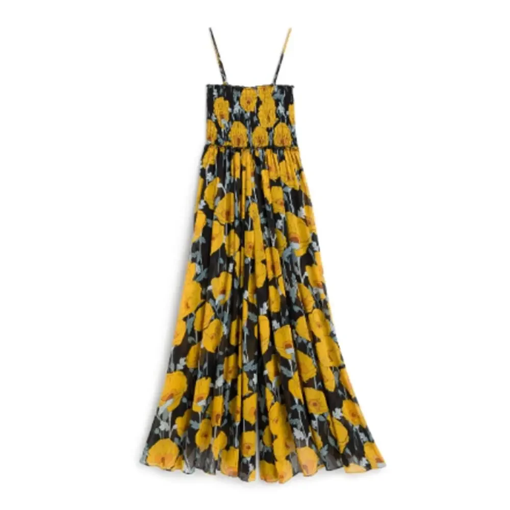 Free People Sophia Floral Print Jumpsuit Smocked Sleeveless Wide Leg Size XSmall - Picture 3 of 15